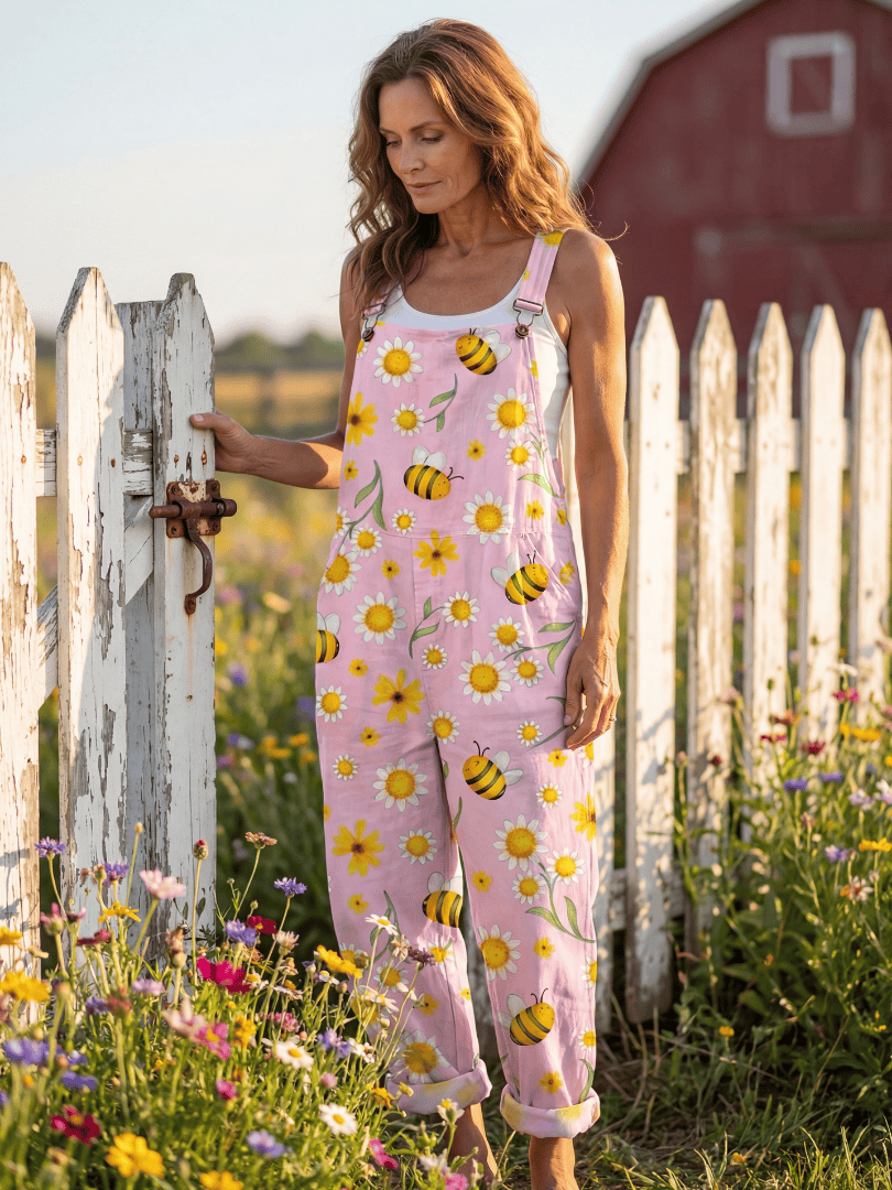 Evangeline™ Bloom Day Jumpsuit by Emma & Rose Cape Town, featuring a vibrant floral design and relaxed fit, front view.