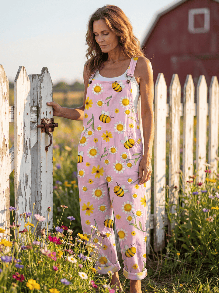 Evangeline™ Bloom Day Jumpsuit by Emma & Rose Cape Town, featuring a vibrant floral design and relaxed fit, front view.