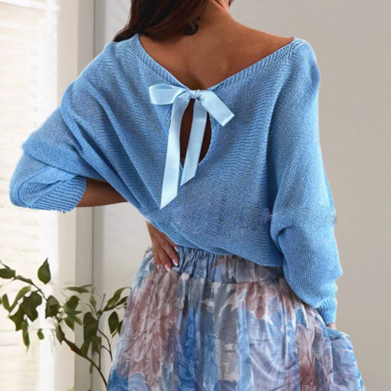 Emma & Rose Durban Yael™ blue soft luxurious fabric set with bow, stylish clothing and accessories for elegant fashion.