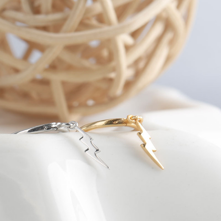 Blitz-Hoop Earrings Lightning Earrings, view 4 - Elena Harper