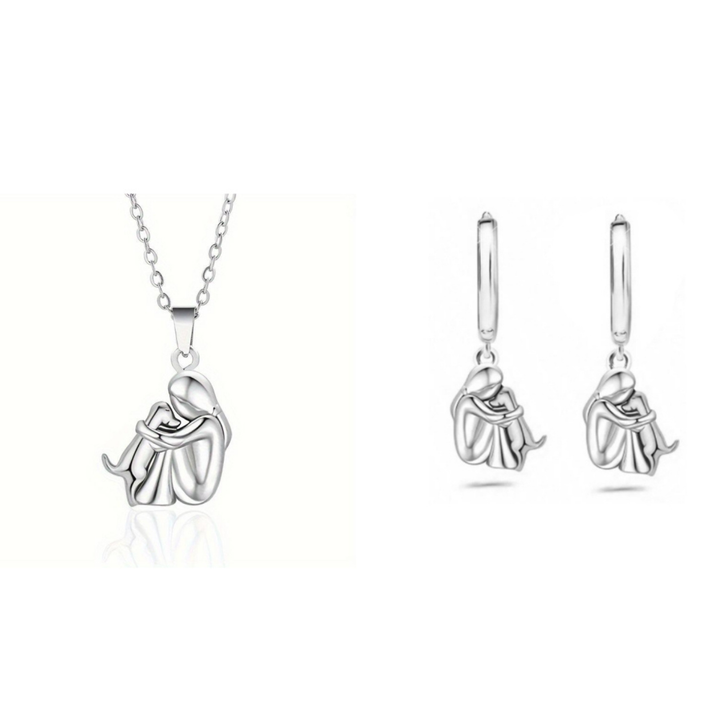 Fashion Little Girl And Dog Hug Necklace, view 6 - Elena Harper