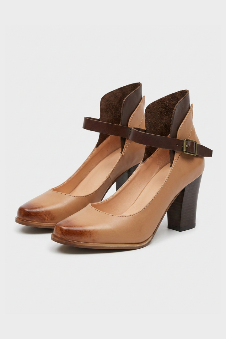 Women's Pumps with Strap and Block Heel