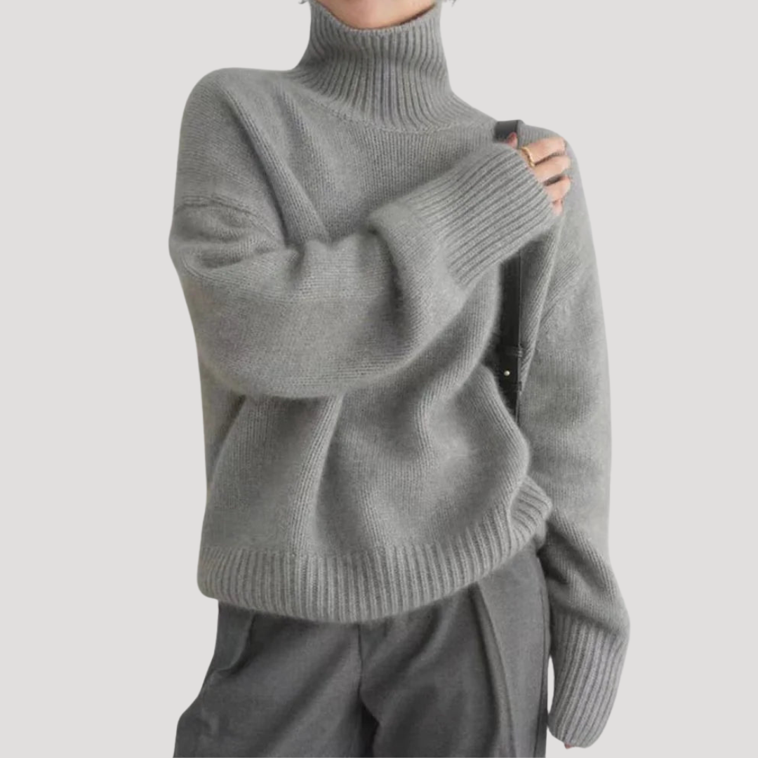 Oversized Thick Knit Turtleneck Sweater for Women