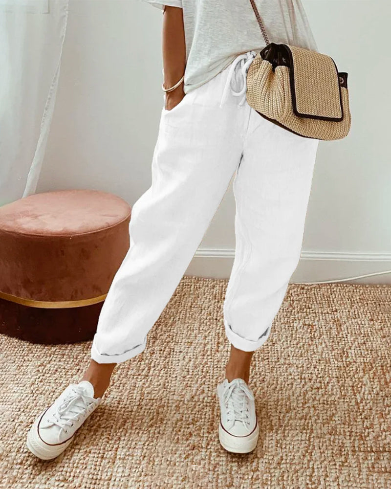 Lucie Lightweight Fluid Pants, view 4 - Elena Harper