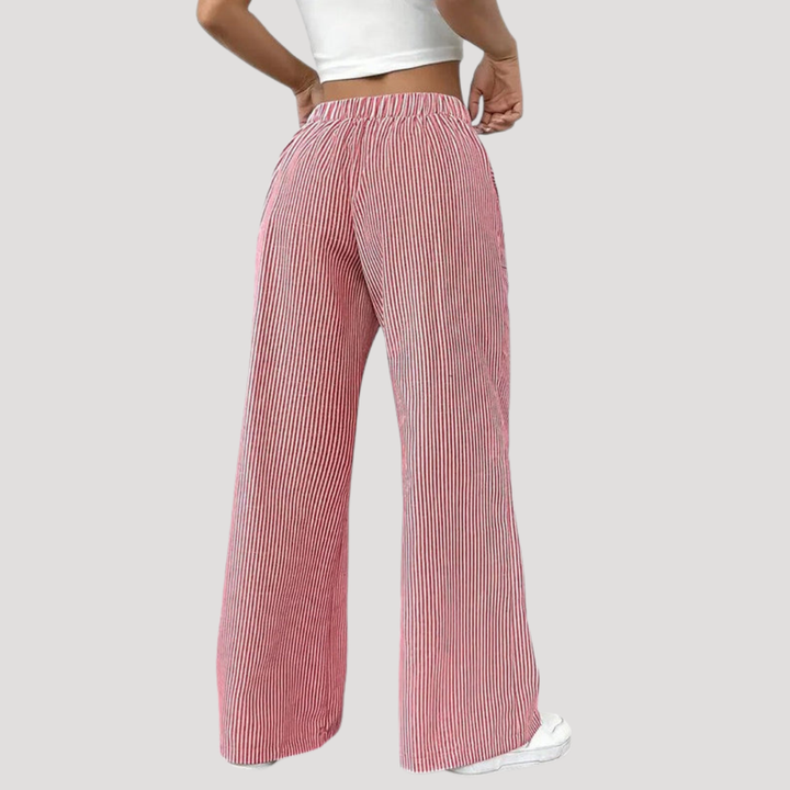 Women's Casual Wide Leg Striped Pants