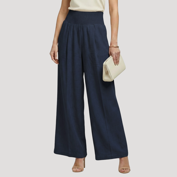 Women's Smocked Waist Wide Leg Pants