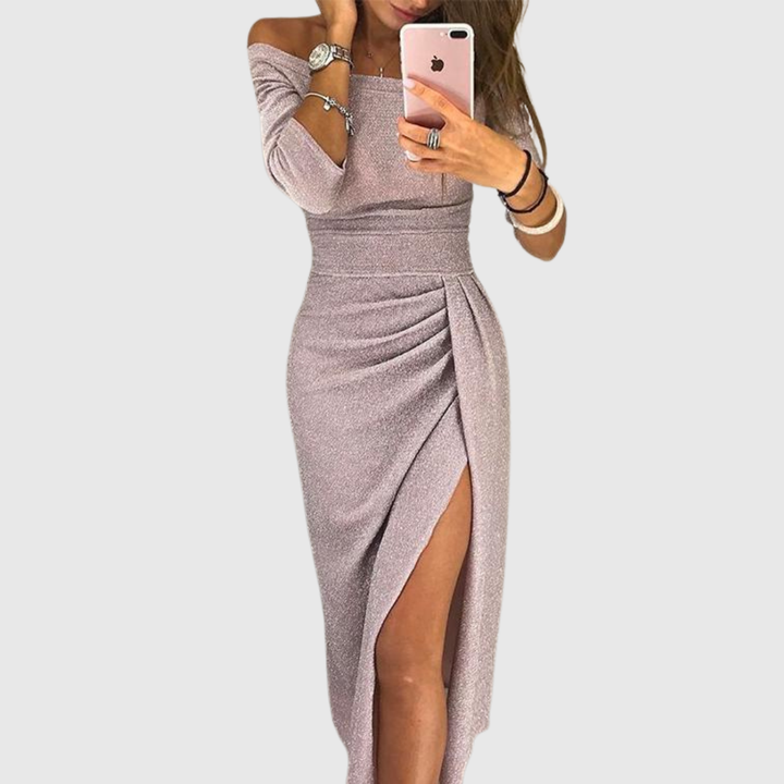 Eirian Off-Shoulder Evening Dress, view 5 - Elena Harper