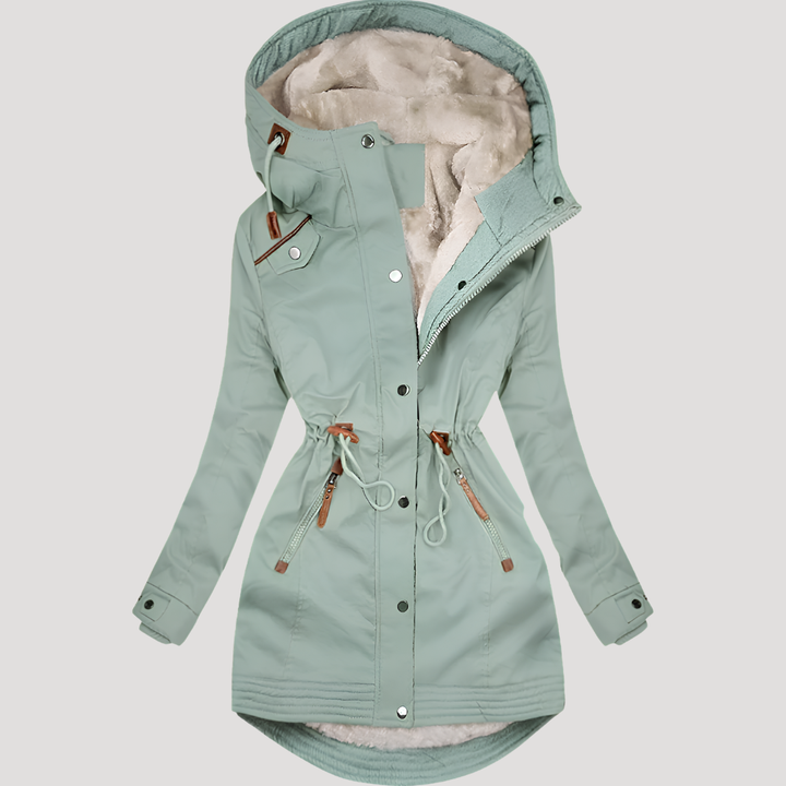 Women's Hooded Parka with Adjustable Waist