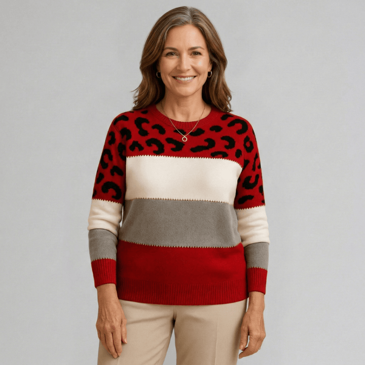 Emma & Rose leopard print knit sweater — women's knitwear