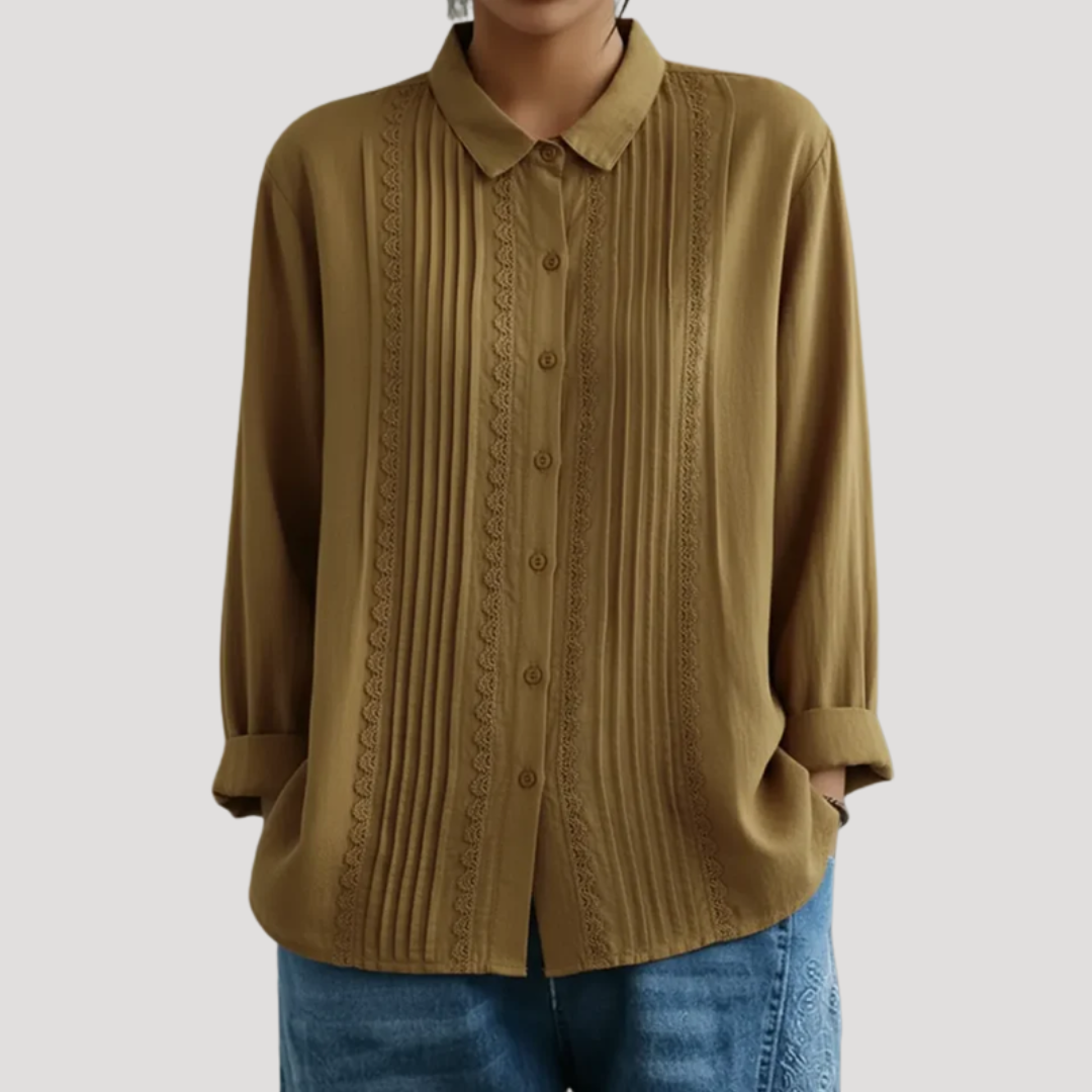 Chic Linen Shirt for Women with Lace