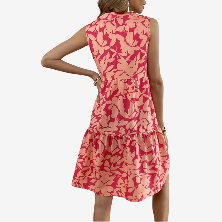 Amazela Floral Flared Midi Dress, view 4 - Elena Harper