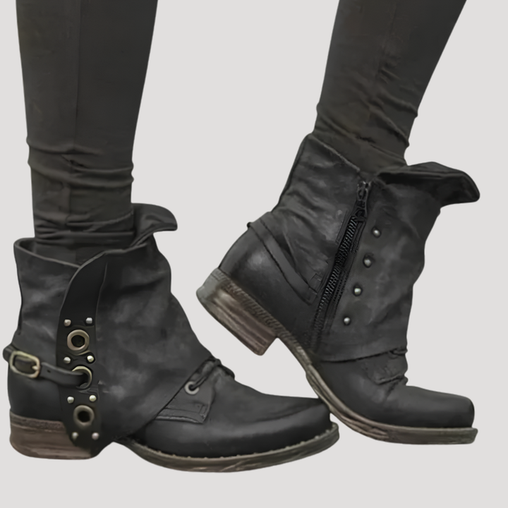 Vintage Women's Buckle Ankle Boots