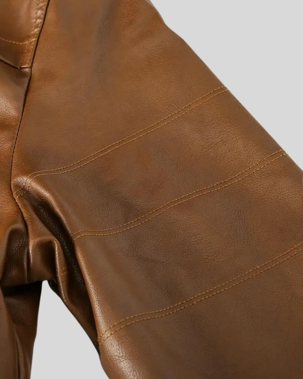 Davor Leather Jacket with Hood and Double Zipper, view 6 - Elena Harper