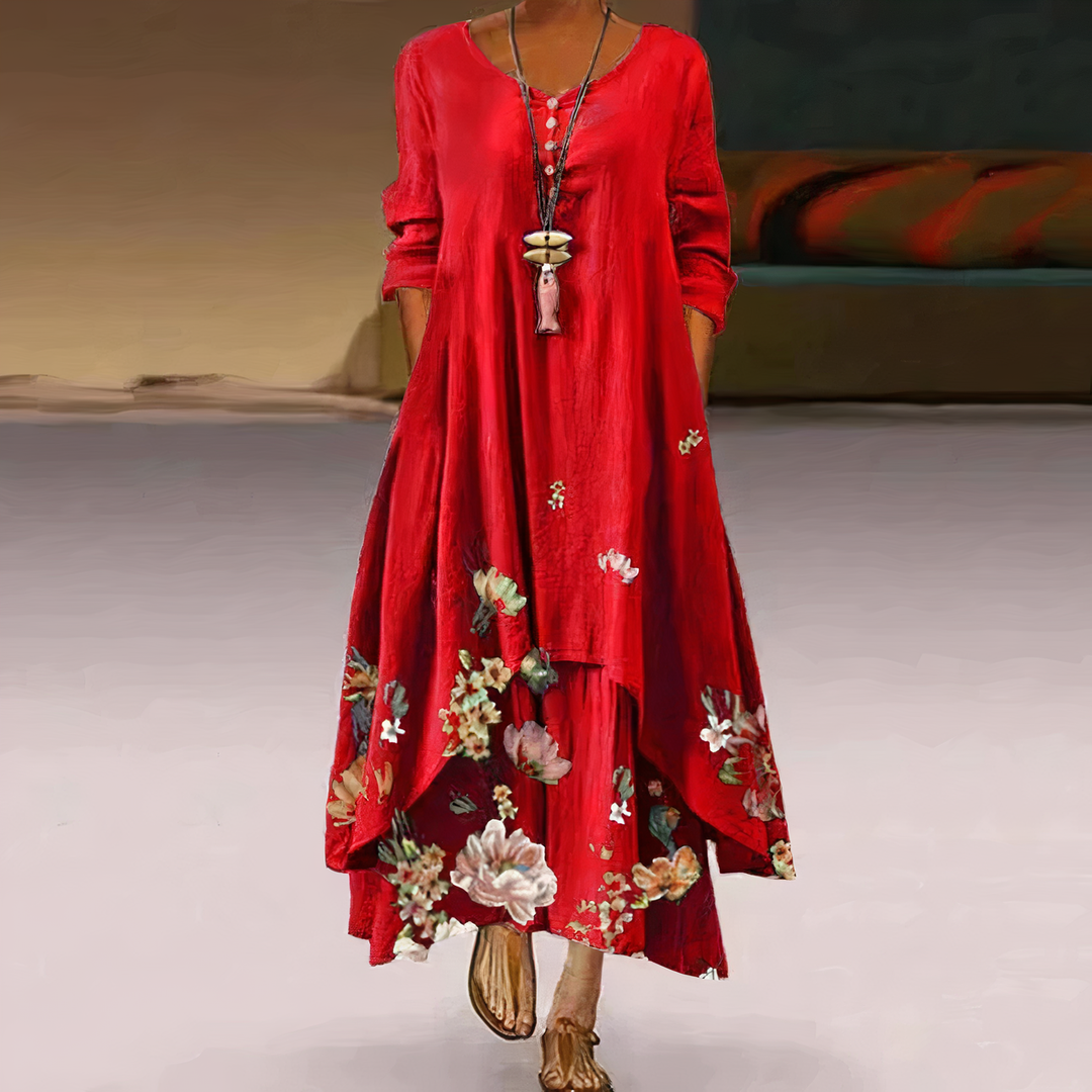 Flor Elegant Dress, view 3 - Elena Harper
