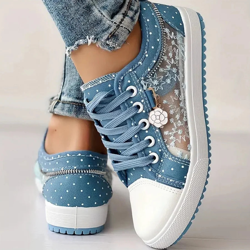 Elettra Lightweight Floral Sneakers, view 3 - Elena Harper