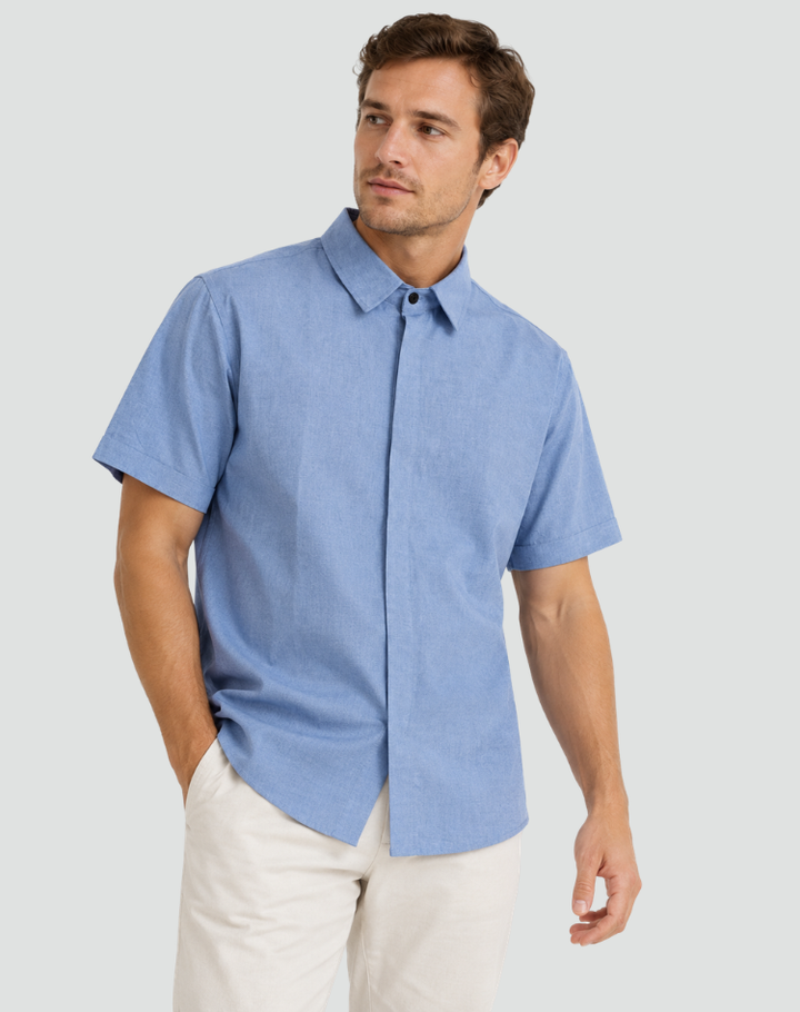 Men's Short Sleeve Shirt Regular Fit Classic Collar Summer