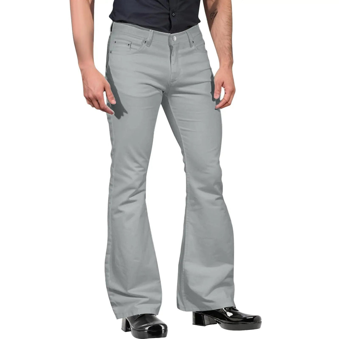 Men's Retro Flared Trousers Tailored Fit, view 4 - Elena Harper