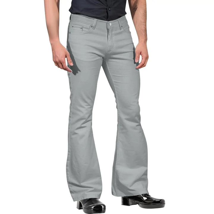 Men's Retro Flared Trousers Tailored Fit, view 4 - Elena Harper