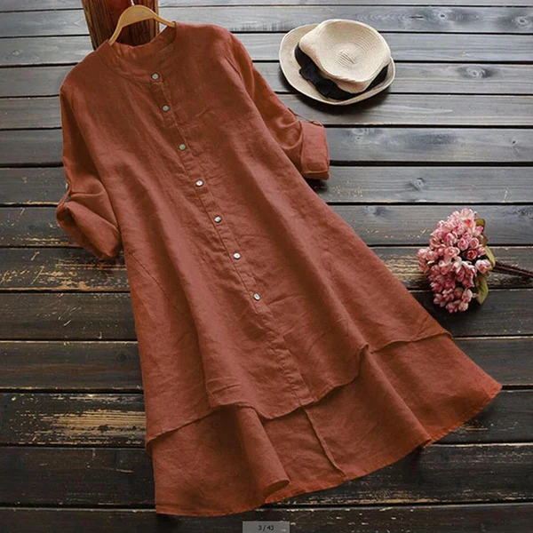 Maggie Summer Dress in Fresh and Comfortable Linen, view 3 - Elena Harper