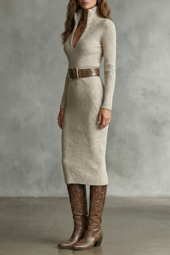 Valenoré – Sculpted elegance – Knit midi dress
