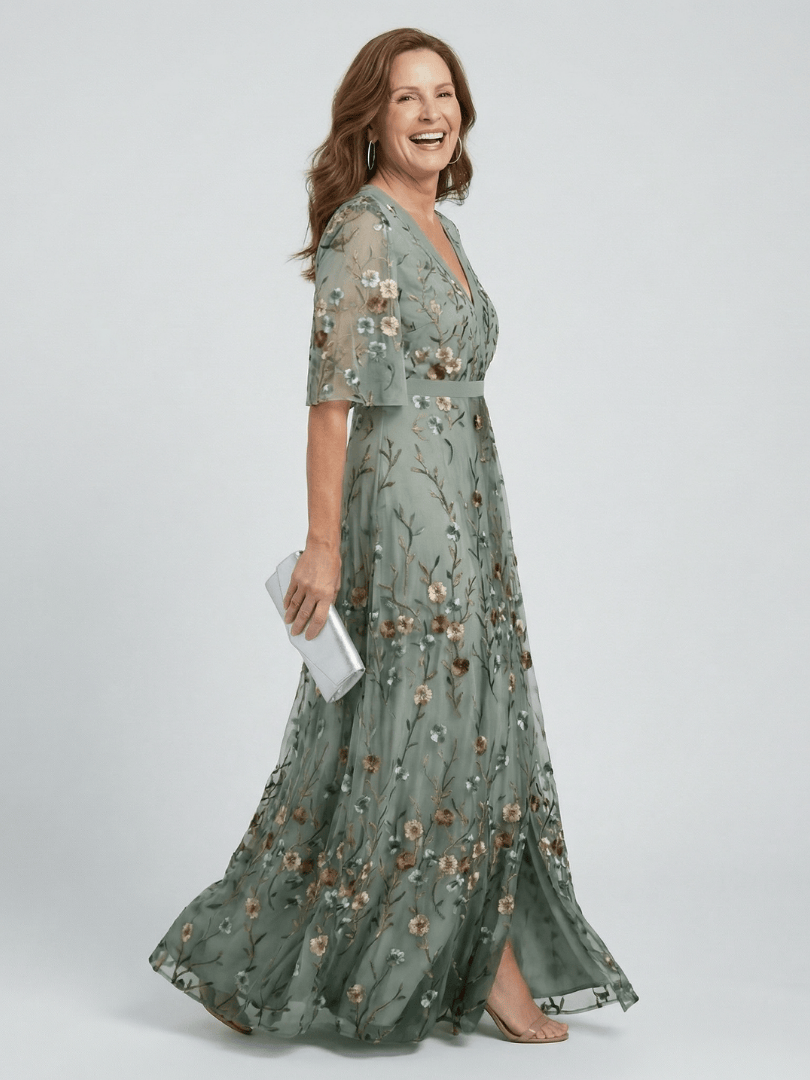 Selora Bloom Flow Maxi Dress by Emma & Rose Cape Town featuring floral print, flowing fabric, and elegant design.
