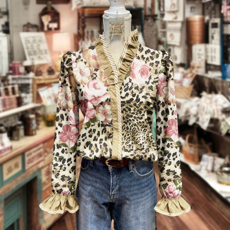 Vintage Floral Print Blouse