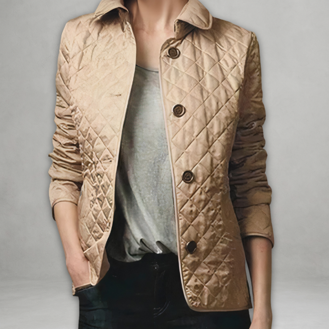 Sylvie - Elegant Quilted Checkered Jacket