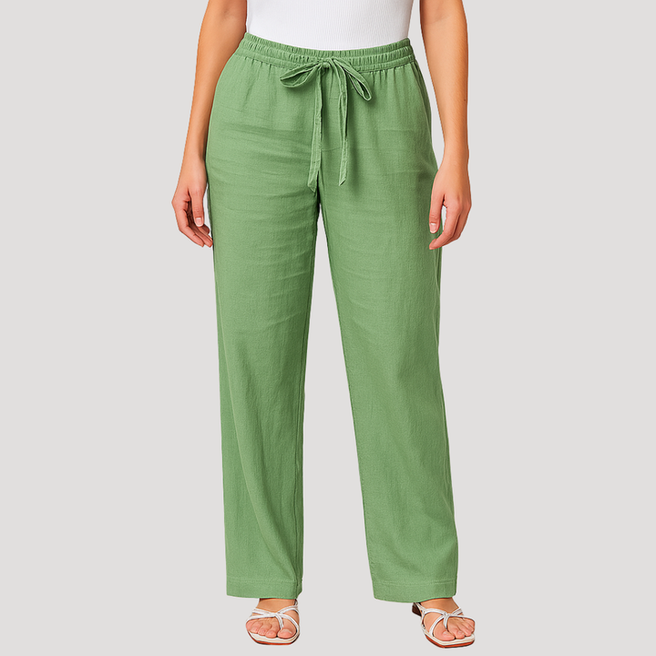 Light and Breathable Linen Pants for Women with Elastic Waistband