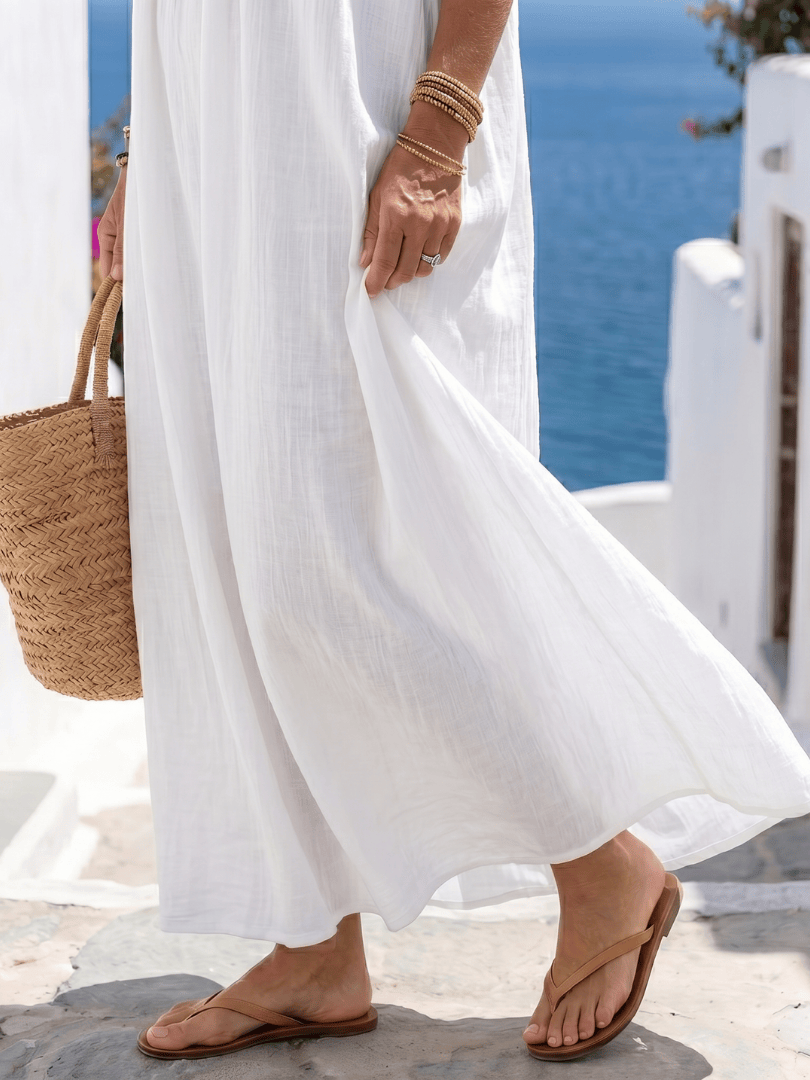 Emma & Rose Cape Town Keira™ Natural Flowing Maxi Dress in soft fabric, featuring a relaxed fit and elegant design.