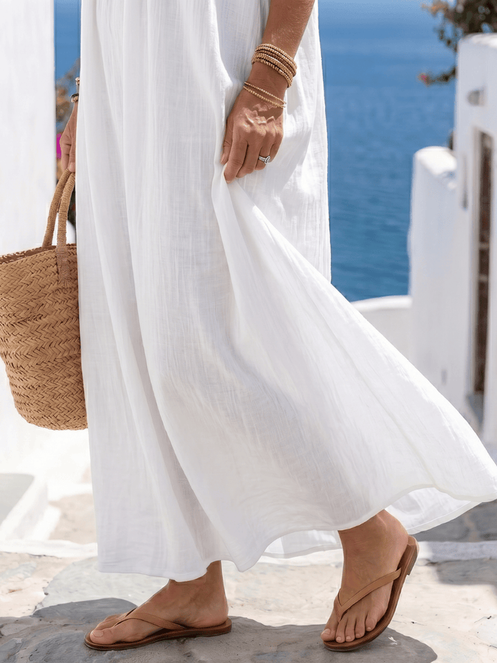 Emma & Rose Cape Town Keira™ Natural Flowing Maxi Dress in soft fabric, featuring a relaxed fit and elegant design.