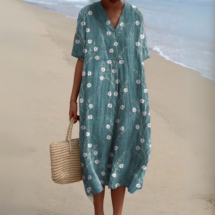Lora Colorful Floral Summer Dress - Elena Harper