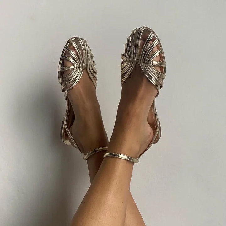 Woven Flat Sandal, view 6 - Elena Harper