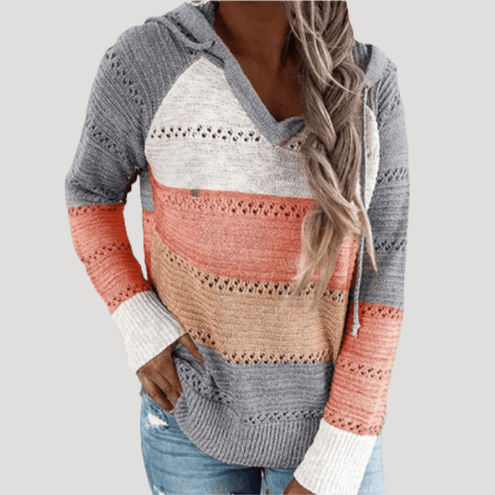 Women's Striped V-Neck Sweater