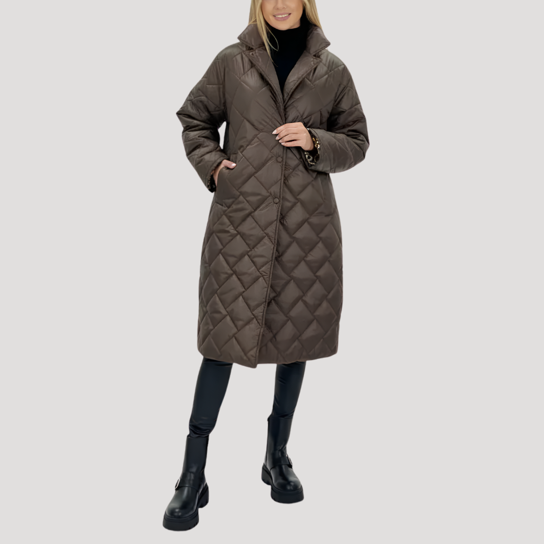 Long Quilted Winter Jacket for Women