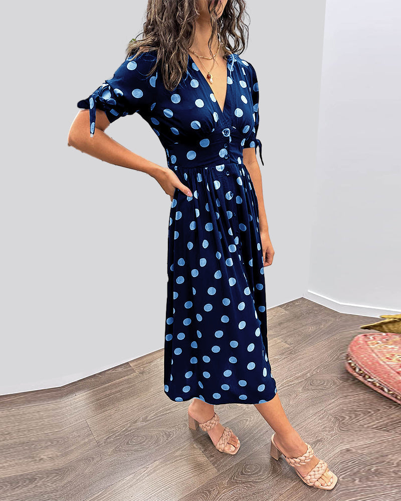 Monique™  |  Elegant Polka Dot Dress