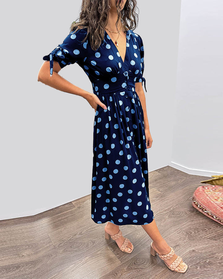 Monique™  |  Elegant Polka Dot Dress