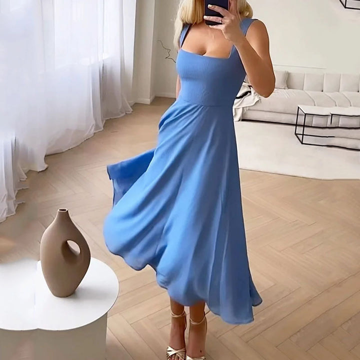 Marion Women's Square Midi Dress for Wedding Guests, view 3 - Elena Harper