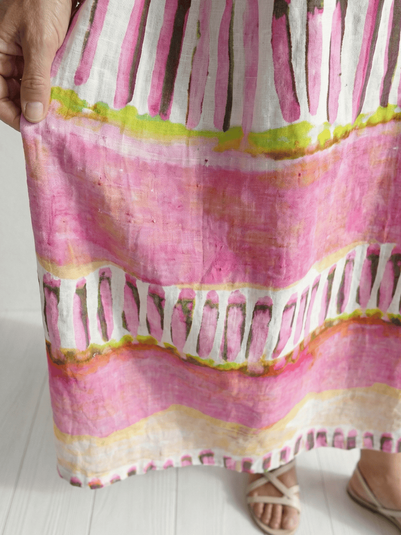 Calla™ Easy Flow Patterned Dress by Emma & Rose Cape Town, featuring a flowing fabric with vibrant floral patterns.
