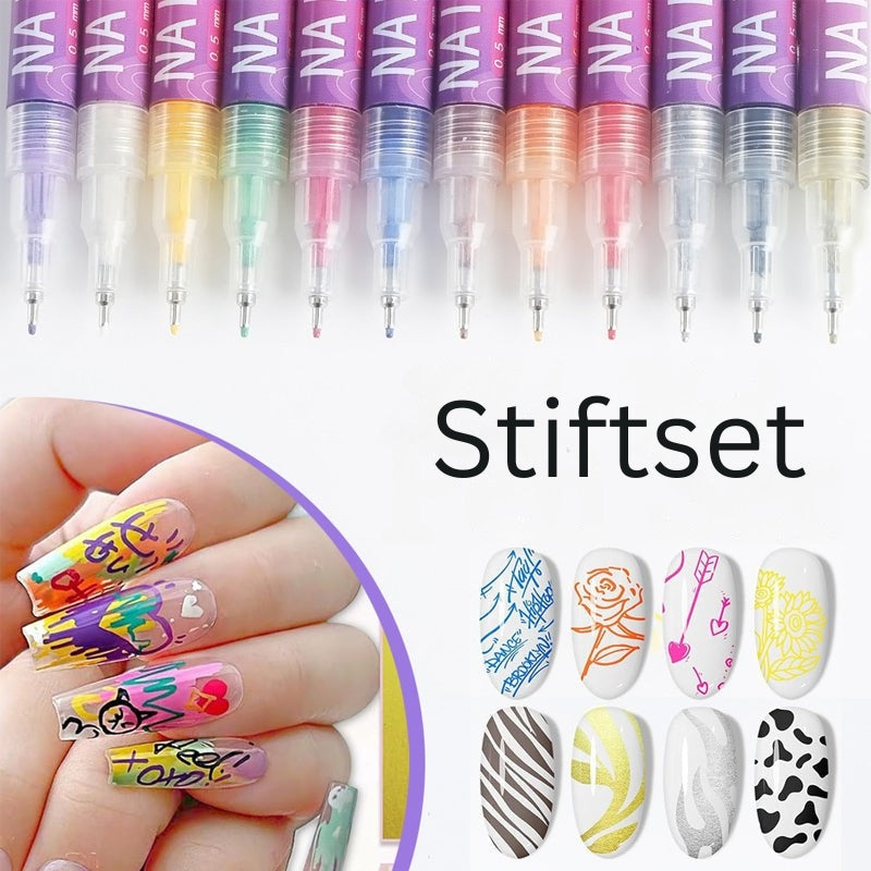 GlamSketch Nail Art Pen Set in 12 Colors, view 6 - Elena Harper