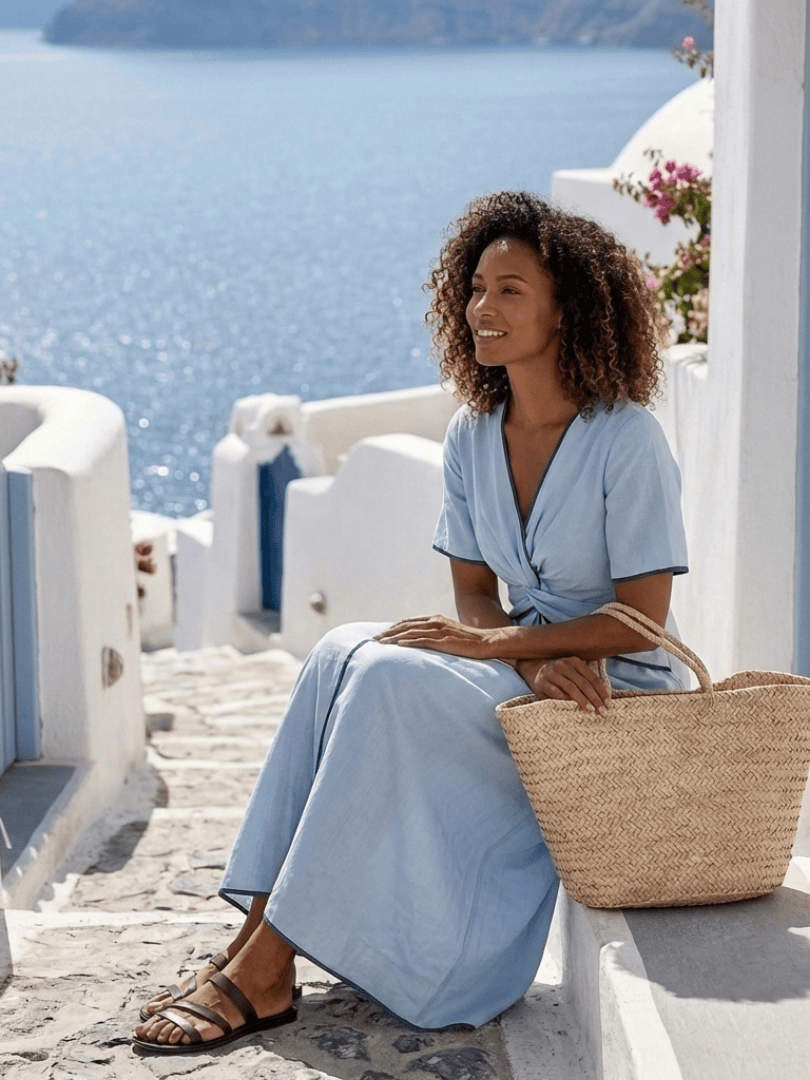 Emma & Rose Cape Town Eirene™ Twist Front Midi Dress, stylish women's dress with a twist-front design and midi length.