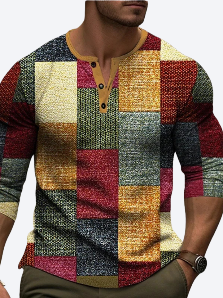 LAURENT MONACO | LONG SLEEVE 3D PRINTED T-SHIRT FOR MEN