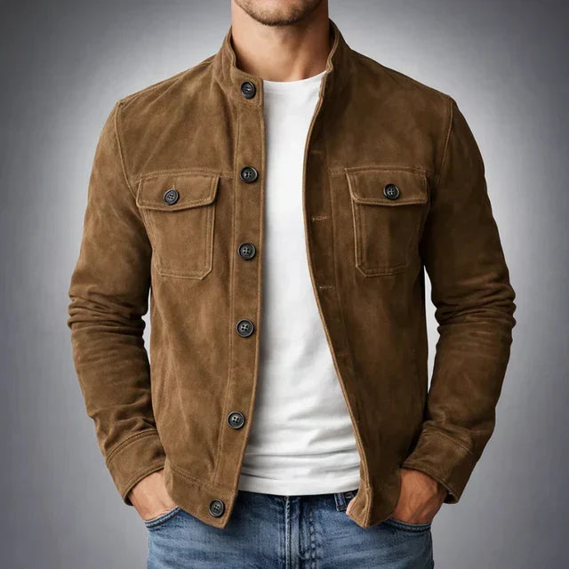 LAURENT MONACO | BUTTONED SUEDE JACKET FOR MEN