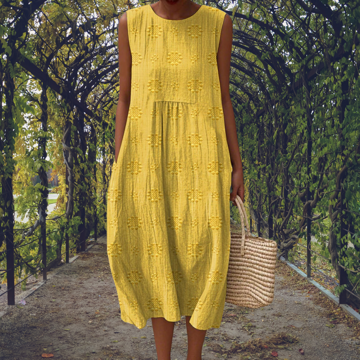 Aikaterini Elegant sleeveless dress with pockets - Elena Harper