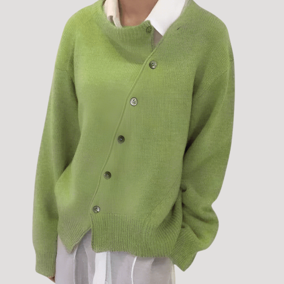 Asymmetrical Button-Front Women's Cardigan
