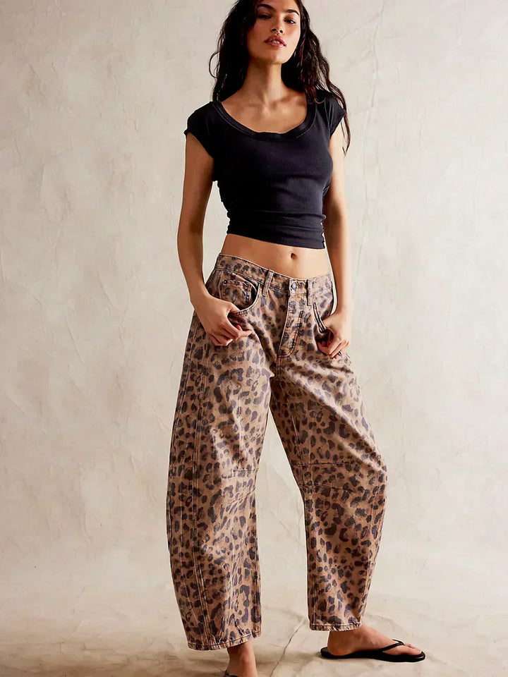Gabriela | Women's Printed Wide-Leg Jeans