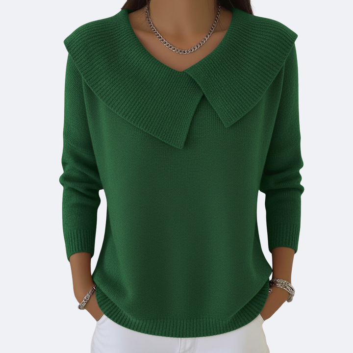 LUCIA Warm Sweater with Soft Collar, view 3 - Elena Harper