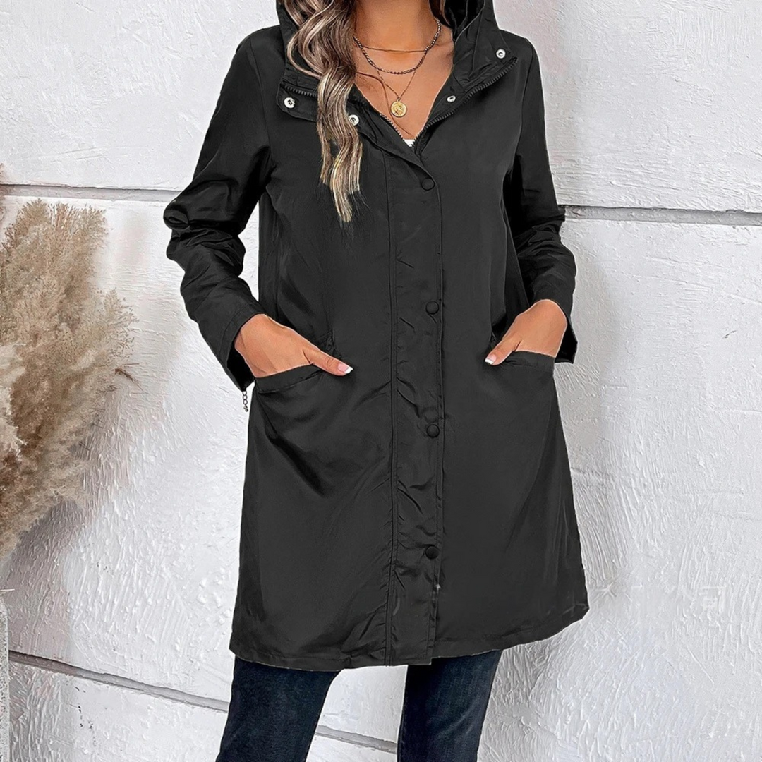 Amandine - Practical Windbreaker Jacket with Hood