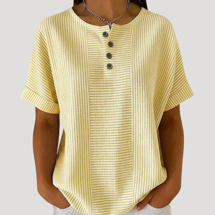 Women's Striped Button-Up Blouse