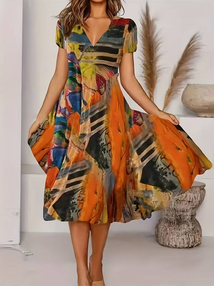 Abiyah - Casual Bohemian Short Sleeve Dress