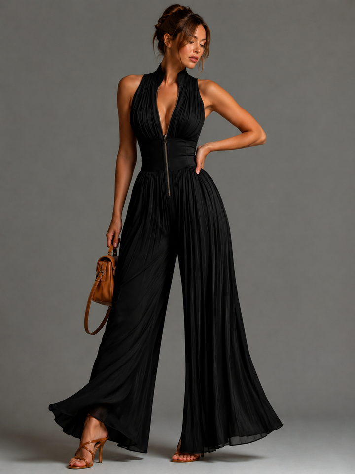 Nicole™ | Elegant Floral Chiffon Jumpsuit